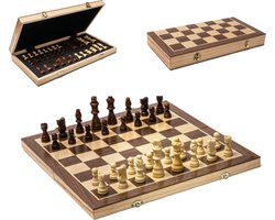 Magnetisch Schaakspel - Opvouwbaar Schaakbord - Schaakstukken - Schaakset - Hout - Queen's Gambit - 39x39CM