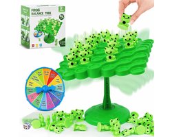 Kikker Balansspel – Frog Balance Tree Bordspel – 50 Kikkers met Dobbelsteen & Draaischijf – Interactief Evenwichtsspel – Montessori Speelgoed – 13 x 13 x 16 cm – Vanaf 6 Jaar