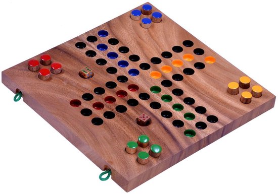 Ludo – Mens erger je Niet – Handgemaakt Houten Bordspel voor 4 Spelers | Klassiek Gezelschapsspel | Cadeau voor het Gezin | Uit de Oude Doos