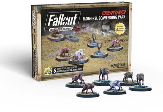 Fallout: Wasteland Warfare - Creatures: Mongrel Scavenging Pack - Uitbreiding - Modiphius Entertainment - Ongeschilderd