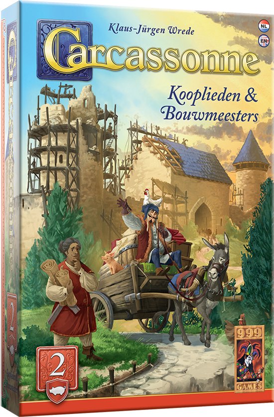 999 Games - Carcassonne: Kooplieden & Bouwmeesters - Uitbreiding 2 - Nieuwe Versie - NL -EN