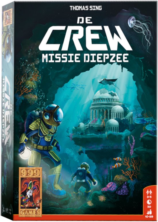 999 Games - De Crew Missie Diepzee - Kaartspel - Werk samen en win - 30 verschillende missies - Gezelschapsspel - Klein cadeautje
