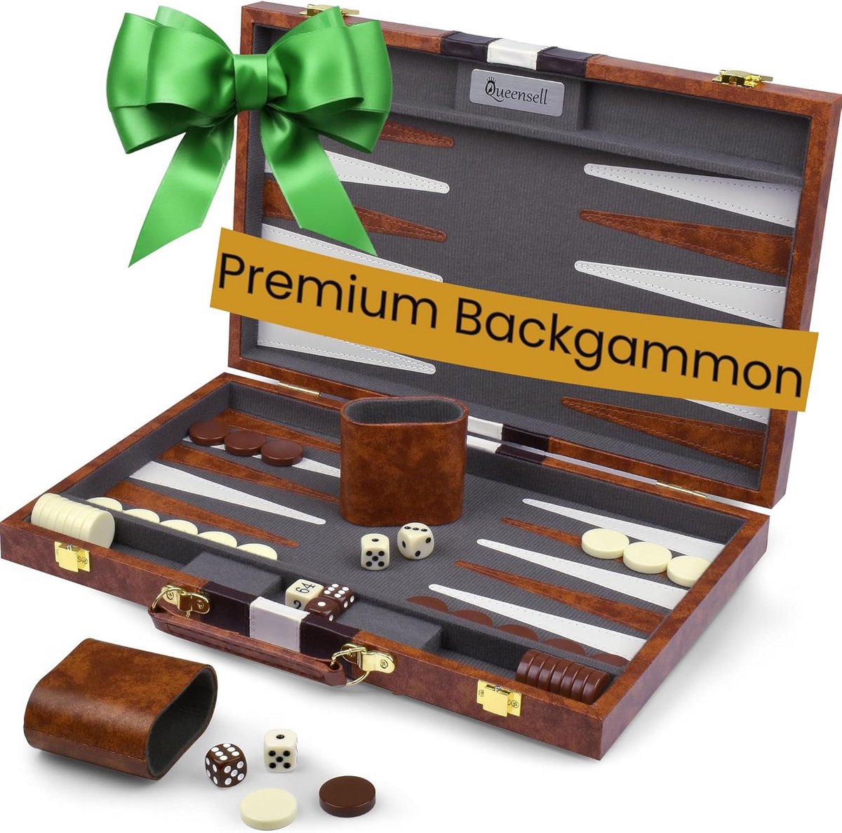 Luxe Reiseditie — SP® Backgammon - Bruin - 38cm x 25cm x 6cm - Backgammon Koffer