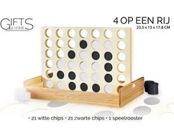 Gifts@Home- Vier op een Rij - Hout - Reisspel- Duurzaam