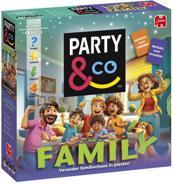 Jumbo - Party & Co. Family - Bordspel voor families - Vanaf 8 jaar - Partyspel - Actiespel