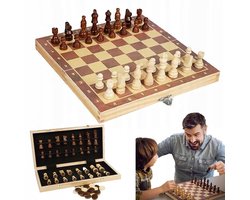 Opvouwbaar Houten Schaakspel – 40 cm, Magnetische Stukken – Luxe Reis-Schaakset voor Volwassenen & Kinderen – Lichtgewicht & Draagbaar – Educatief Bordspel voor Thuis, Vakantie of Cadeau
