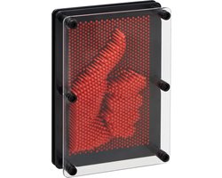 pin art 3D - gekleurde pinnen - retro spijkerspel - 13x18 cm - 3D-afdrukken creëren - rood