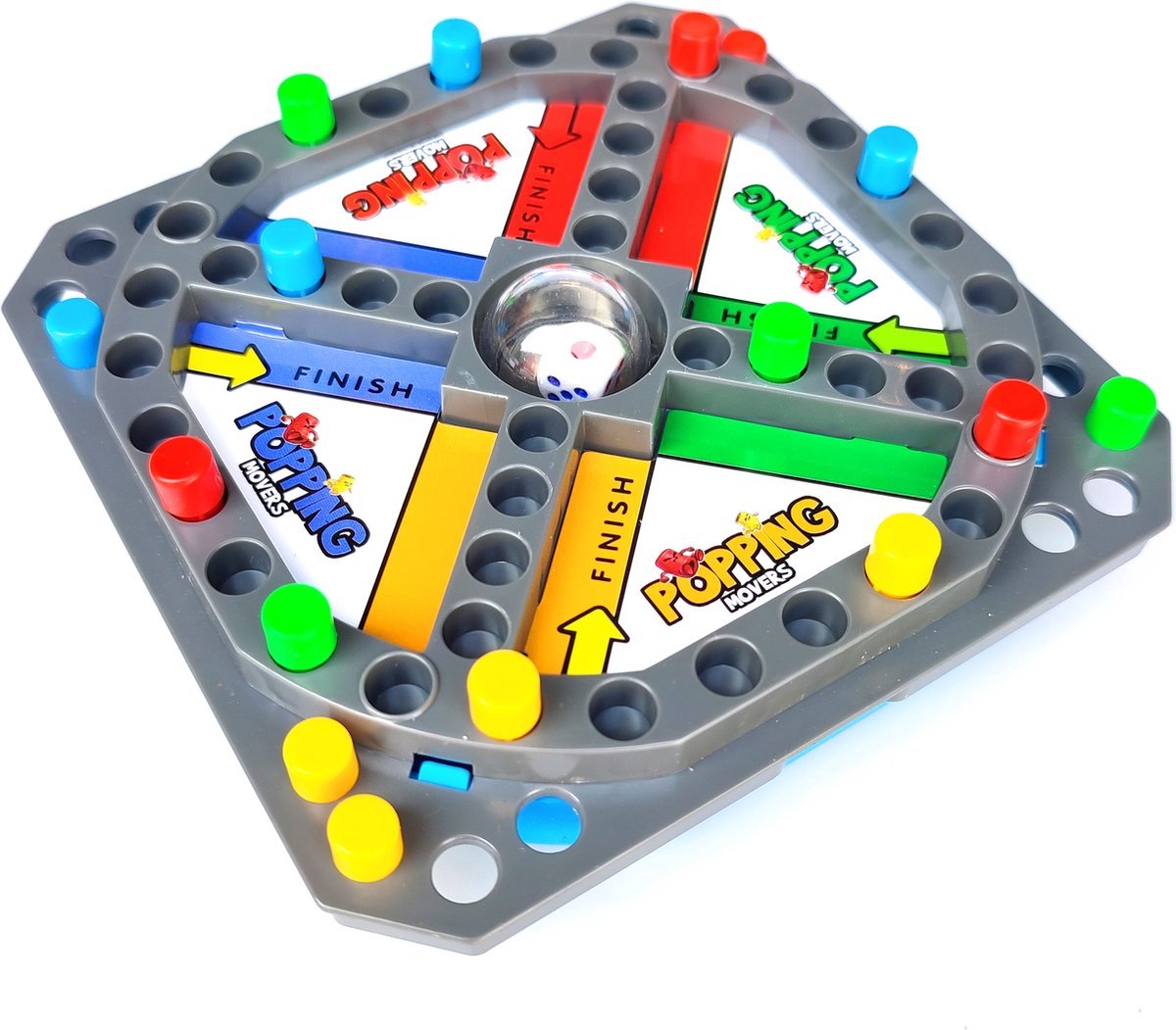Pop en Hop Familie Reisspel - Ludo - Multicolor - Kunststof - 2 / 4 spelers