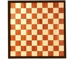 Schaak- en Dambord Ingelegd Hout 47x47 cm – Dubbelzijdig Bordspel – Schaak- en Damspel Bord – Engelhart