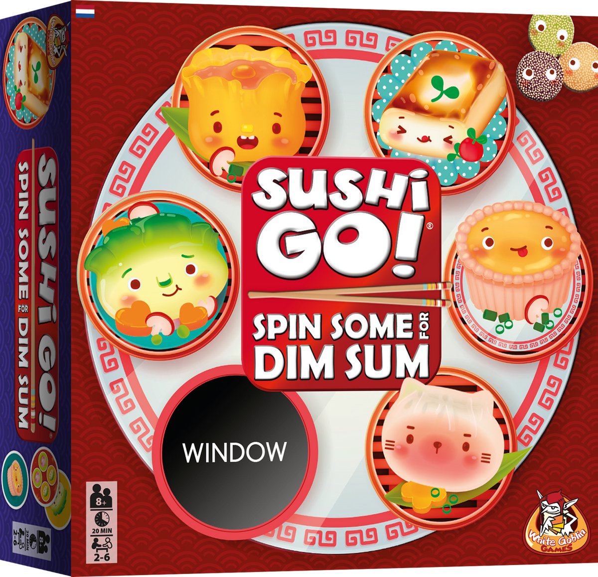 White Goblin Games - Sushi Go! Spin Some for Dim Sum - familiespel - 2 tot 6 spelers - 20 minuten - Vanaf 8 jaar - Met squishy