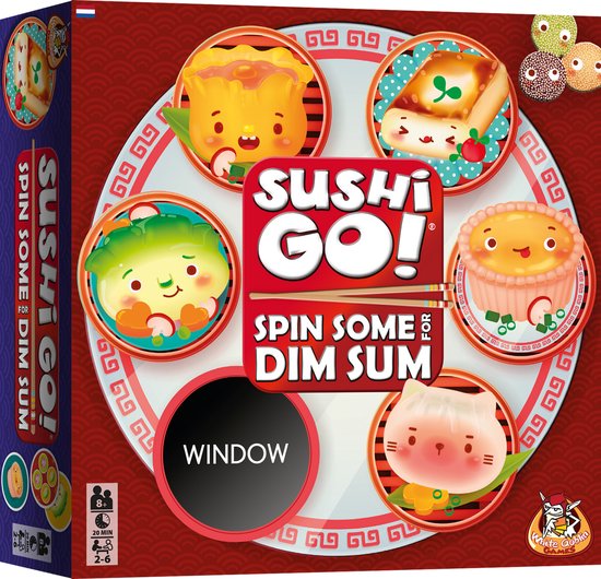 White Goblin Games - Sushi Go! Spin Some for Dim Sum - familiespel - 2 tot 6 spelers - 20 minuten - Vanaf 8 jaar - Met squishy