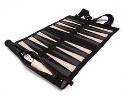 CLVP® Backgammon Koffer – Luxe Backgammon Set – Lederen Bordspel – Reisspel Set - Draagbaar – Zwart