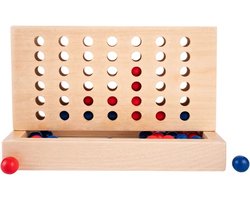 Vier op een Rij – Strategisch Spel – Hout – Rode en Blauwe Stenen – Klassiek Denk- en Strategiespel – Engelhart