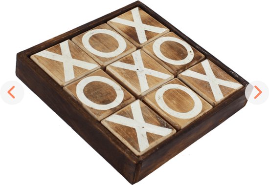 Boter kaas en eieren hout 30x30cm - Boter kaas en eieren spel - gezelschapsspel
