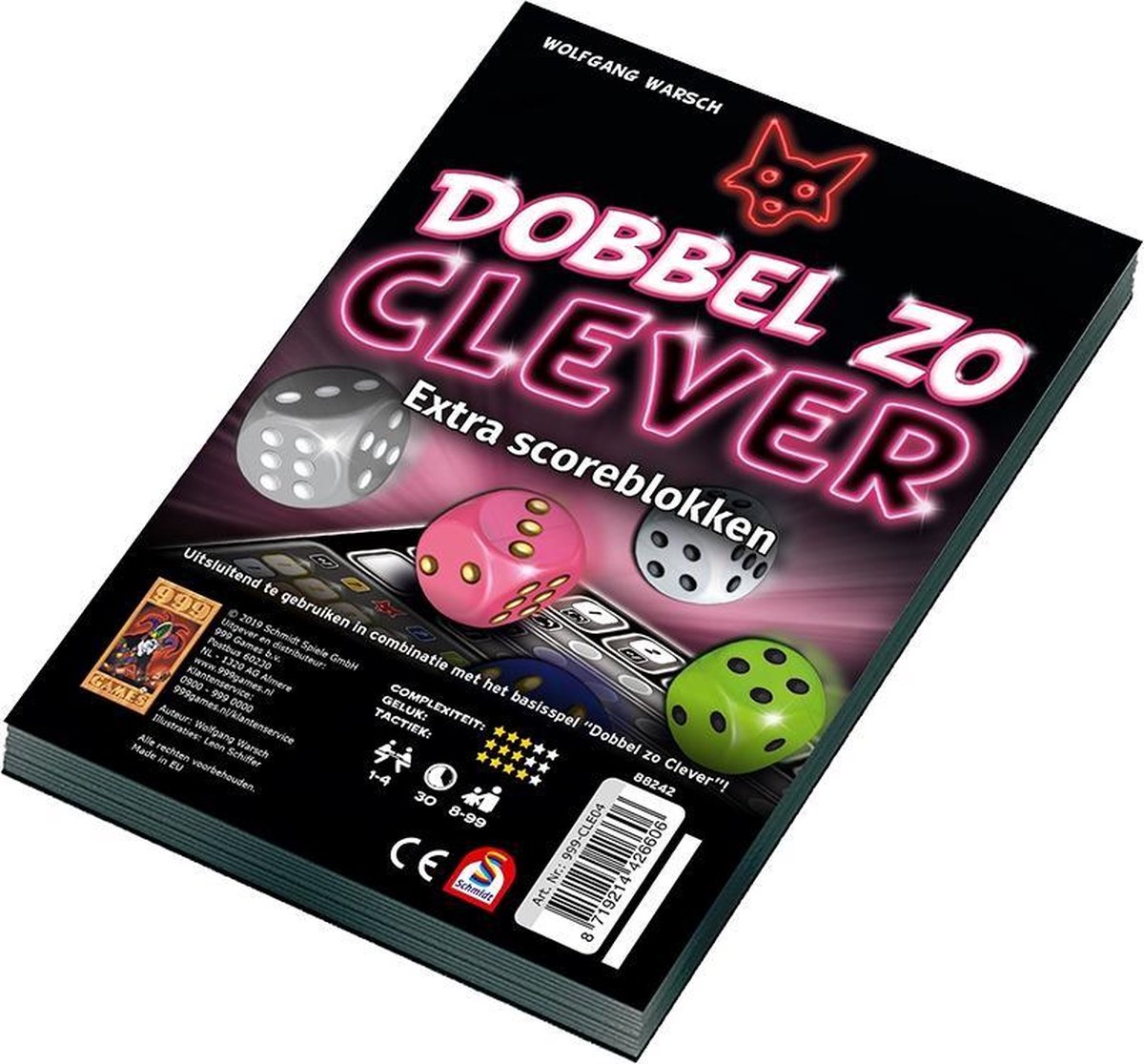 999 Games - Scoreblokken - Dobbel zo Clever - twee stuks - Dobbelspel