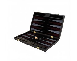 AHD® Backgammon - Backgammon Koffer - Backgammon Reiseditie - Backgammon Hout - Zwart - 42cm x 26cm x 4cm