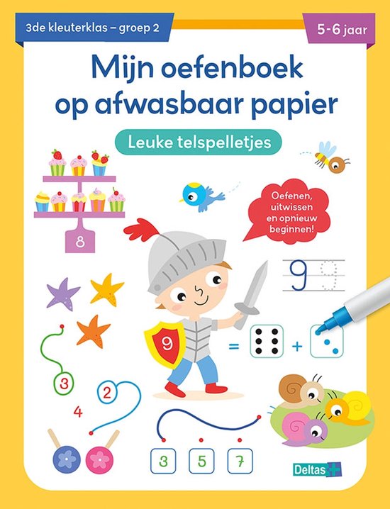Mijn oefenboek op afwasbaar papier Leuke telspelletjes 5-6 jaar