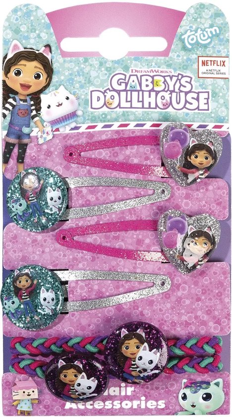 Gabby’s Dollhouse haaraccessoires voor kinderen – Set met kleurrijke haarclipjes en speldjes – Schattige haarversiering voor meisjes – Met Gabby en haar vriendjes – Ideaal voor verkleden, school of feestje – Vanaf 3 jaar – Speels en stijlvol