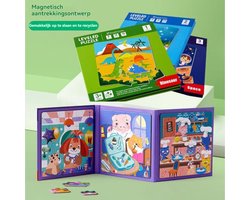 Magnetisch Speelboek 3 sets-Magnetisch speelgoed- Verhalen & Puzzels - dinosaurus/oceaan/luchtvaart -Montessori Kinderpuzzel - puzzel 3 jaar - 3 tot 6 jaar oude peuters -voor 3 jarige jongen