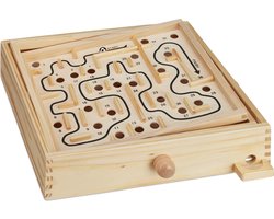 houten doolhof spel - met 2 balletjes - vanaf 3 jaar - behendigheidsspel - balansspel