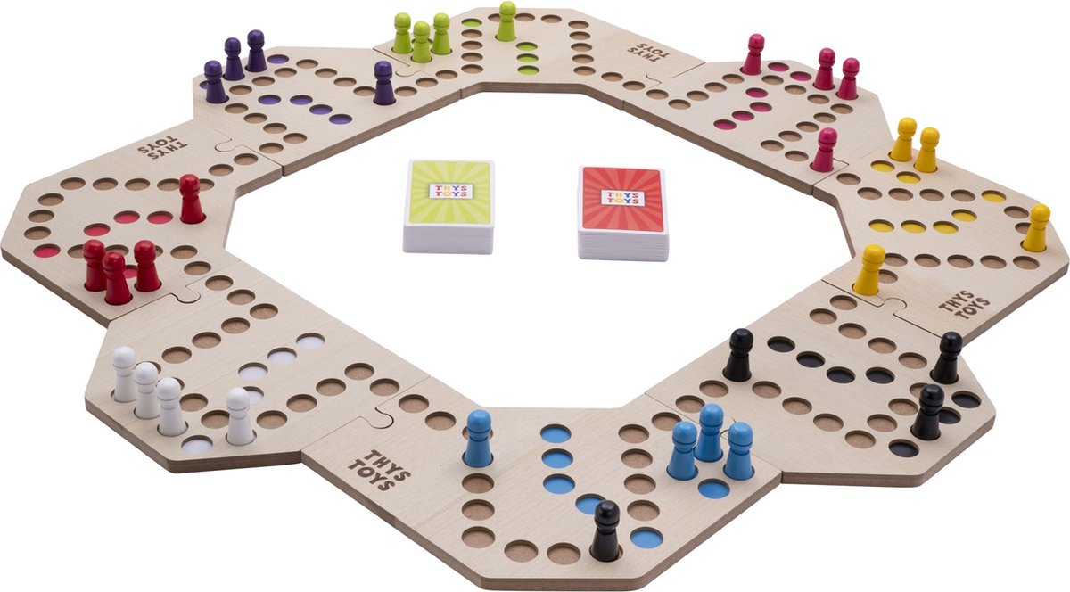 Keezen Bordspel Connect Deluxe - 3-8 Spelers - Hout - Houten Keezenspel Totaalbox