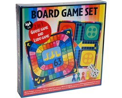 2 in 1 Bordspel Set - Mens Erger Je Niet & Ganzenbord - Bordspellen voor Volwassenen en Kinderen - Reisspellen - Vanaf 3 Jaar