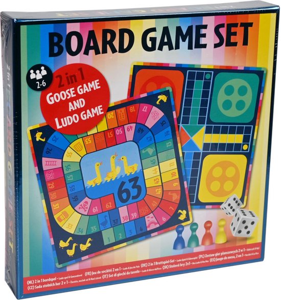 2 in 1 Bordspel Set - Mens Erger Je Niet & Ganzenbord - Bordspellen voor Volwassenen en Kinderen - Reisspellen - Vanaf 3 Jaar