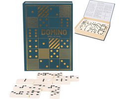 Domino Spel in Luxe Boekvormige Opbergdoos – Klassiek Tafelspel – Compact en Perfect voor Reizen – Afmetingen Opbergdoos 14.5x4.5x20cm