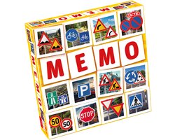 Tactic Memo Verkeersborden - Memospel - Zoek de Juiste Paren - Leer Verkeersborden Herkennen - Educatief Gezelschapsspel voor Kinderen en Families - 2 tot 6 Spelers - Vanaf 3 Jaar