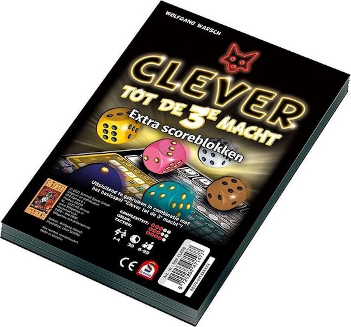 Clever tot de 3e macht — 999 Games - twee stuks - Dobbelspel - Scoreblokken