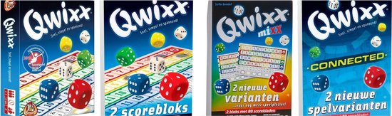 Dobbelspel Qwixx + Qwixx Scorebloks + Qwixx Mixx + Qwixx Connected