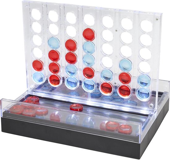 Vier op een Rij Bordspel met LED Verlichting - Glow in the Dark Spel - Verlicht Strategisch Spel voor Kinderen en Volwassenen