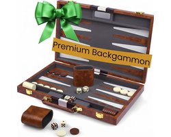 SP® Backgammon - Backgammon Koffer - Luxe Reiseditie - Bruin - 38cm x 25cm x 6cm