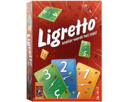 999 Games - Ligretto: Rood - Kaartspel - Iedereen speelt tegelijkertijd - Familiespel - Gezelschapsspel - Actiespel - Klein cadeautje