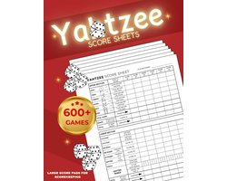 Yahtzee scorebladen A4 - grote print - 50 vellen - ideaal voor score bij het spel - ShopVlot