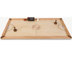 Ubergames - Tafel Hockey - ECO Mangohout - Schuifhockey- Made in India - met Poeder en Schijven - Compleet