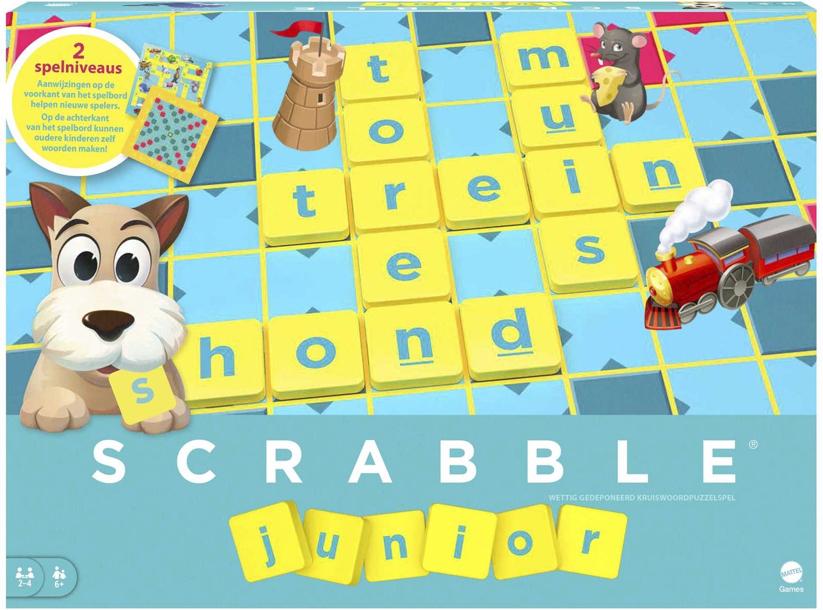 Mattel Games Scrabble Junior - Familie bordspel - Nederlandse editie