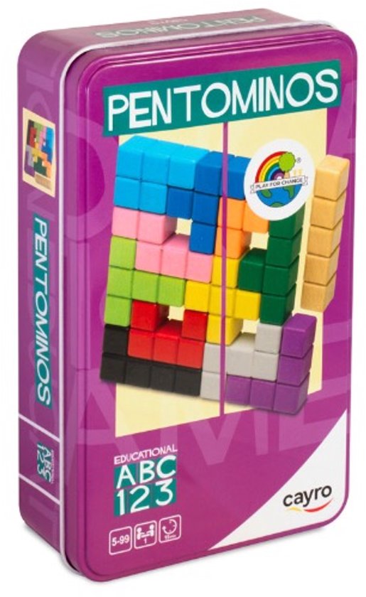 PENTOMINOS METAL BOX - Geronimo Games - Cayro - Travel spel - van 6 jaar oud