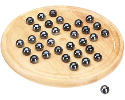 Philos Solitaire - Houten bordspel met glazen knikkers - Vanaf 8 jaar