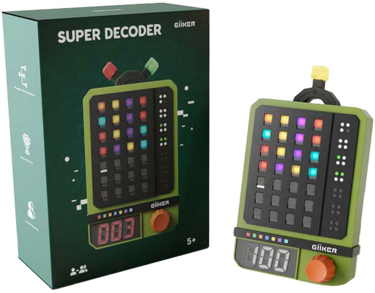 Super Decoder puzzelspel elektronisch spel voor kinderen en familie.