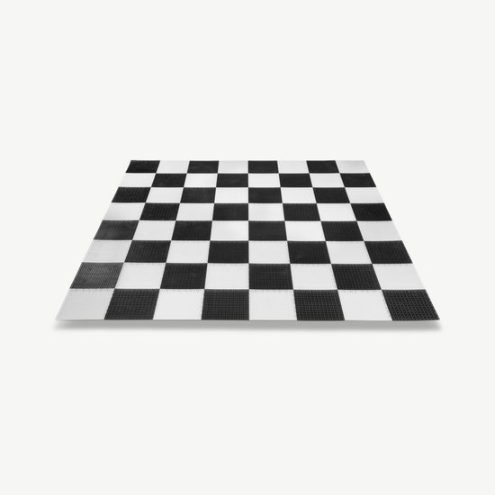 Rubberen Schaakbord/Dambord - 160x160cm - 64 delig - Robuust en Compleet - Geschikt voor 30 en 45 cm Ubergames Schaakstukken