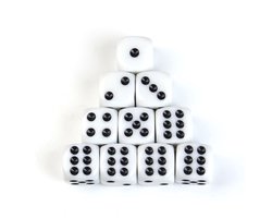10x - Dobbelstenen - Dobbelen - Spelletjes - Bordspel accessoires - Dobbelstenen vervangen - Gezelschapsspelletjes - Spellenavond - Yahtzee - Kunststof - Wit met zwart - Jonyx