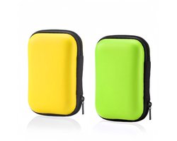 2 stuks-Kaartenbox -Darts Case- Robuuste Speelkaartenhouder voor UNO - Grote Retro Moderne Etui voor Kaartspellen - Geel en groen