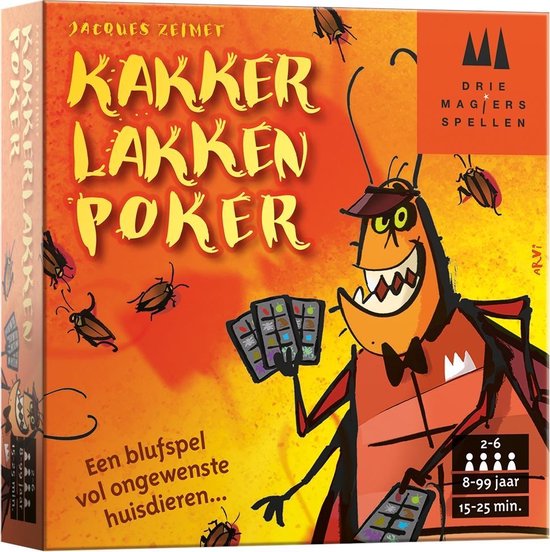 999 Games - Drie Magiers Spellen - Kakkerlakkenpoker - Kaartspel - Bluffspel - Snel kaartspel - Partyspel - vanaf 8 jaar - Gezelschapsspel