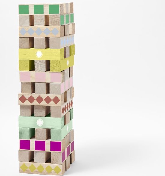 Sunnylife Mega Jumbling Tower Majorelle - Houten Jenga spel - 9339296058978