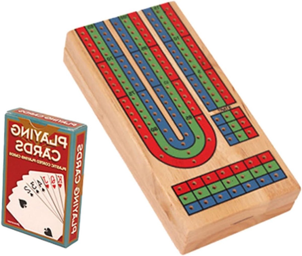 Houten Cribbage Bordspel Set voor Reizen en Feesten, Compacte en Duurzame Ontwerp met Opbergcompartiment en Speelkaarten