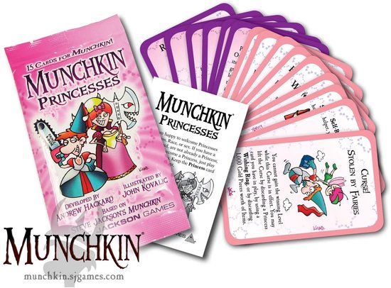 Asmodee kaartspel Munchkin Princesses booster pack uitbreiding Engels.