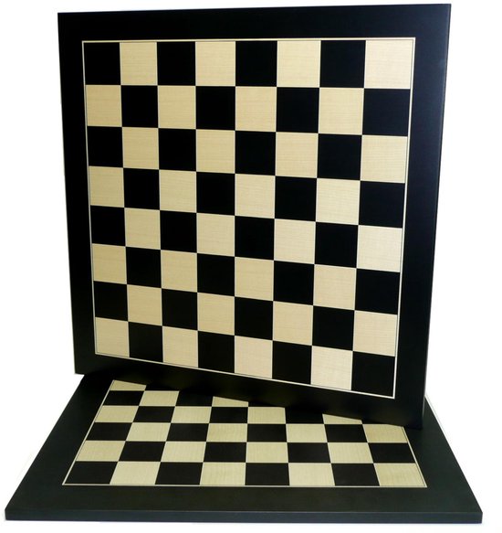 HOT Games Schaakbord Zwart/Ahorn Ingelakt 50 mm 50 cm..