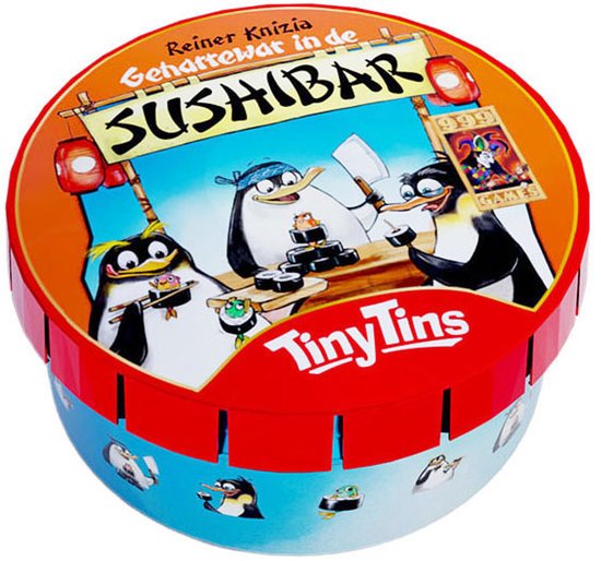 999 Games - Tiny Tins: Geharrewar in de Sushibar - Dobbelspel - Ideaal om overal mee naartoe te nemen - Reisspel - Familiespel - Klein cadeautje