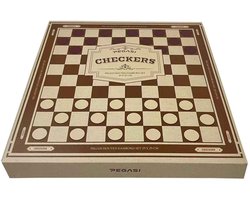 Houten Damset – Dambord 29×29 cm – Massief Hout – Klassiek Bordspel